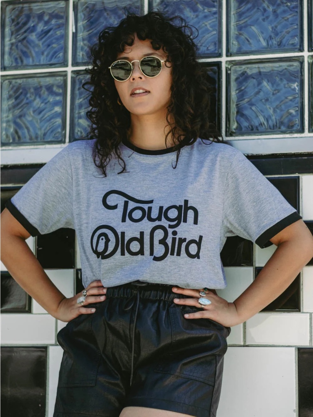 The Bee & the Fox - Tough Old Bird Grey Ringer Tee